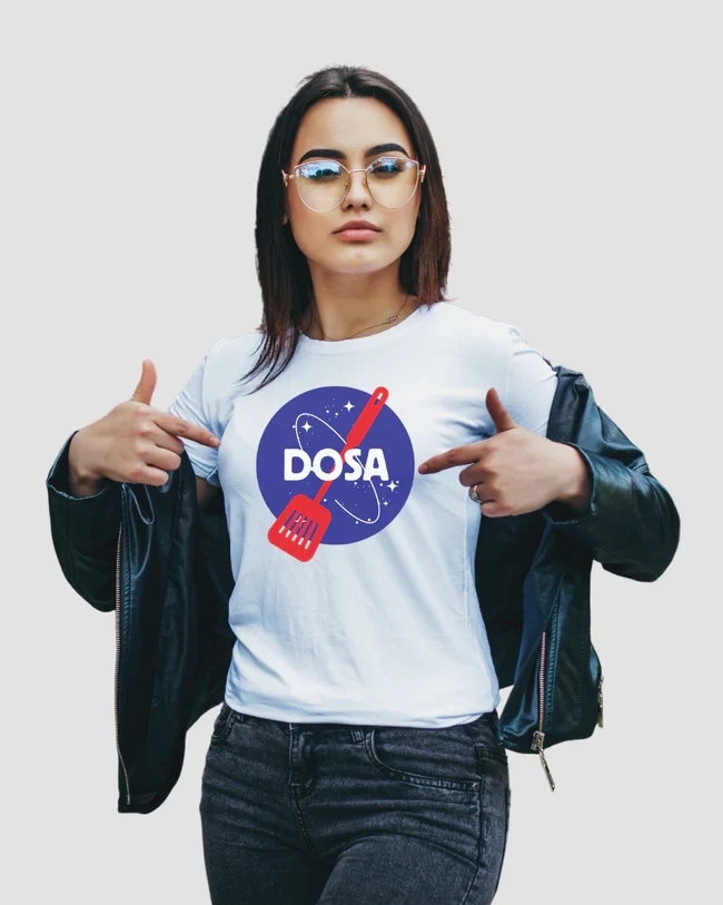 Dosa Nasa Designed Women Unisex Neck T Shirt