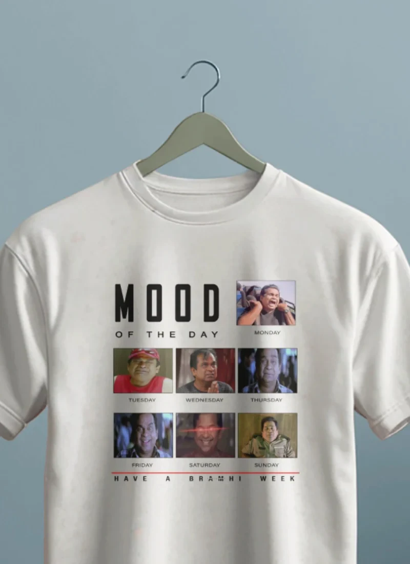Brahmanandam Expressions White Cotton UniSex T Shirt